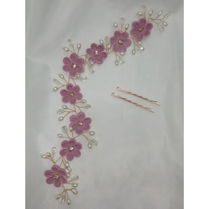 Banda de Pelo Flor con Perla Artificial