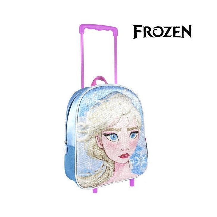 Mochila Escolar 3d Con Ruedas Frozen