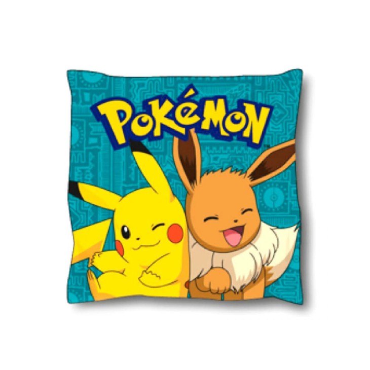 Cojín Pokémon Pikachu Y Eevee 38 x 38 cm