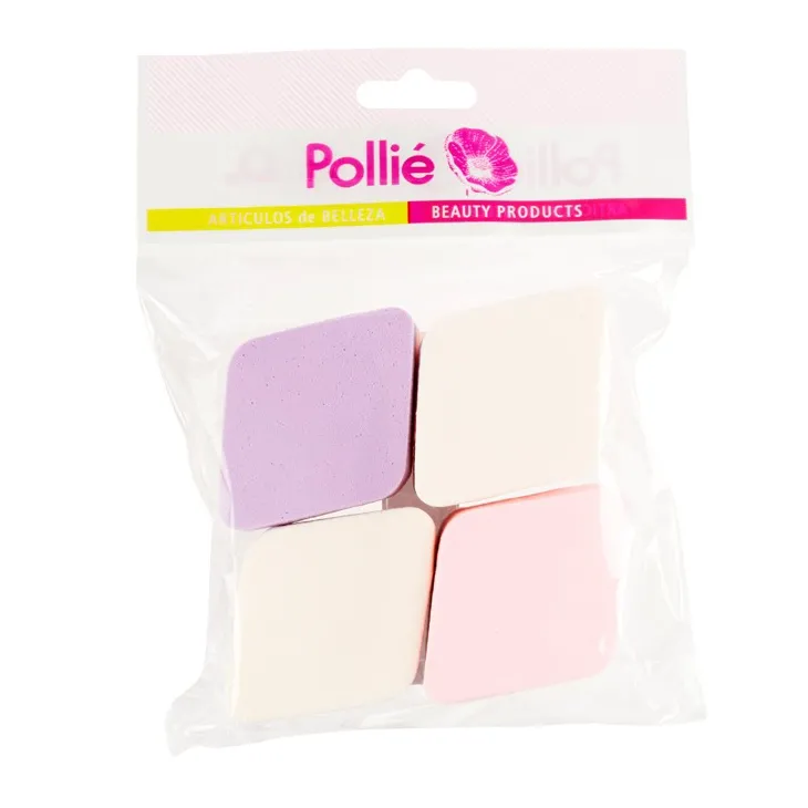 Esponjas de maquillaje dos tonos - Pollie - bolsa 4 unidades